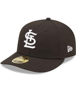 Мужская приталенная шляпа St. Louis Cardinals черно-белая с низким профилем 59FIFTY New Era