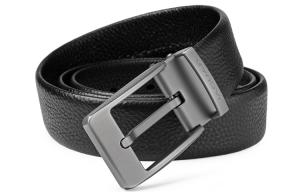 JAGUAR Кожаный мужской ремень черный, Black