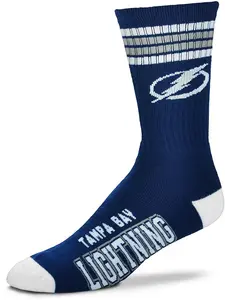 Носки Deuce Crew с 4 полосками Tampa Bay Lightning для босых ног For Bare Feet