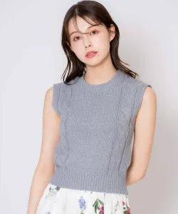 Вязаный свитер без рукавов с косами Noela, цвет Gray