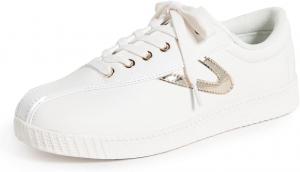 Женские кроссовки TRETORN Nyliteplus с кожаными шнурками, белый/светлое золото