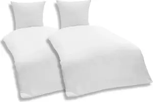 Комплект постельного белья из 4 предметов, 135x200 см, белый, однотонный, хлопок-перкаль One-Home