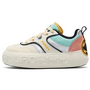 Женские дышащие кроссовки для скейтбординга SNOOPY x, увеличивающие рост Palladium, White/Green/Pink/White