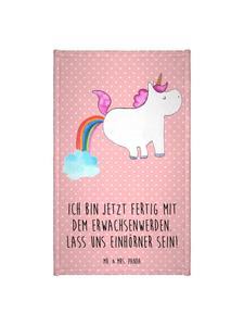 Mr. & Mrs. Panda Полотенце с надписью "Единорог пукает" пастельно-красного цвета