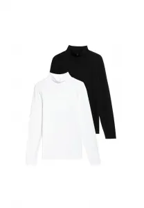 Комплект из 2 топов с высоким воротником и длинными рукавами Marks & Spencer, White Black