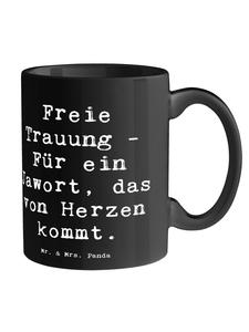 Кружка для бесплатной свадебной церемонии с клятвами и словами в черном цвете Mr. & Mrs. Panda
