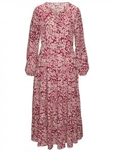 Платье макси с бордовым леопардовым принтом LASCANA