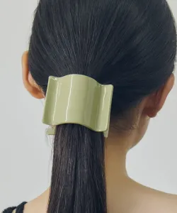 Широкая волнистая ацетатная заколка для волос 2 Goldy, цвет Green