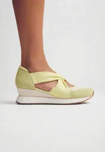 Кроссовки на открытой танкетке тухель без шнурков Gioseppo, Amarillo