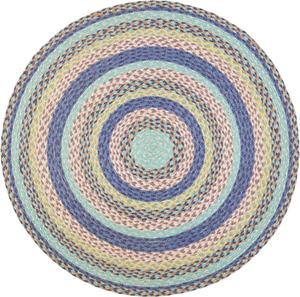 SAFAVIEH Cape Cod Collection круглый ковер 92 x 92 см Blue / Green CAP241M ручной работы из плетеного джута