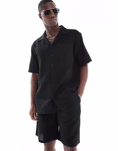 Пляжные шорты Sol Beach вафельного цвета черного цвета