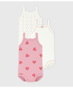 Комплект из 3 боди с принтом в виде сердечек