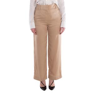 Брюки Burberry EKD широкого кроя из шелка, Soft Fawn Ip Pttn