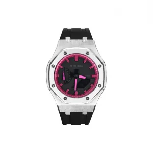Unisex Custom Collection Watch CASIO, flare night star track-серебряный черный collection (peach красный)