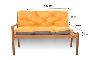 Подушка для скамейки 120x50x50 серый | Подушка для садовой скамейки | Уличная подушка | Подушка для сиденья скамья | подушка для качелей Hollywood на открытом воздухе Setgarden, оранжевый