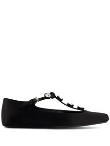 Giambattista Valli атласные балетки со стразами, черный