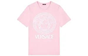 VERSACE Футболка Women's Pink Crew Neck Moderate Straight Fit