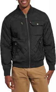 Мужская куртка-бомбер Levi's с ромбовидной стежкой, New Black Dry Touch Nylon