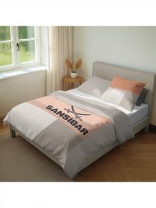 Постельное белье Sunrise оранжевого цвета Sansibar, 155 x 220 + 80 x 80 см