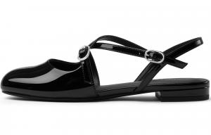 CHARLES&KEITH Маленькие сандалии Ck One на ремешке 2,2 см женские - черный глянец черные, цвет Black Patent Black