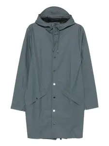Плащ на кнопках с капюшоном Rains, синий