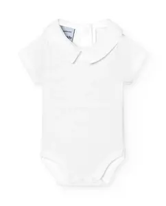 В упаковке 2 детских боди с короткими рукавами и воротником-поло BABIDÚ, белый