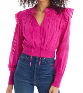 Деми-топ с бисером цвета фуксии ALLISON NEW YORK, фуксия