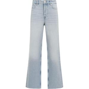 GANNI Джинсы сширеным клешем с нашивкой-логотипом, синие