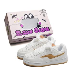 Z.SUO Амортизирующие износостойкие легкие матовые скейтерские кроссовки на платформе мужские White Gold, цвет White Gold