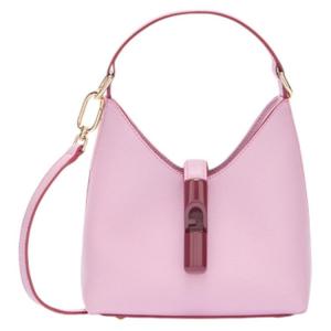 Furla Кожаная сумка хобо мини женская вишневый розовый