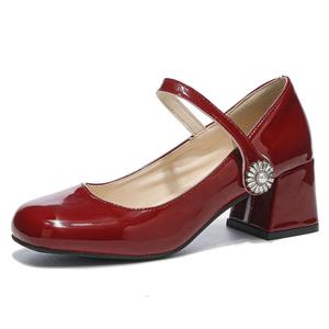 Туфли на блочном каблуке Mary Jane TAOLEI, красный