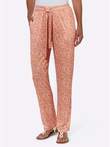 WITT WEIDEN Трикотажные брюки с принтом папайя-экрю