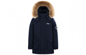 Пуховая куртка унисекс, съемный капюшон, умеренная толщина пуха Jeep, темно-синий