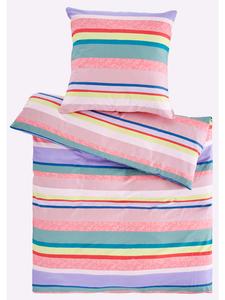 Постельное белье с принтом фламинго и лаванды Heine, 135x200 см (80x80 см)