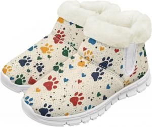 Pzuqiu Детские водонепроницаемые зимние ботинки для снега - теплые, с меховой подкладкой для мальчиков и девочек (малыши/маленькие дети/старшие дети), белая подошва