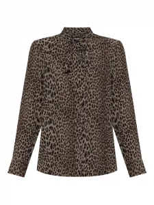 Блузка с завязками и леопардовым принтом Zadig&Voltaire, коричневый