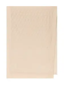 Шарф из шелка с жаккардовым узором FF Fendi, бежевый