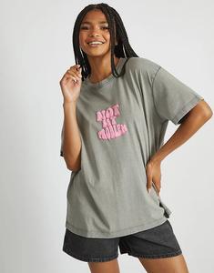 Футболка Skinnydip London «Не моя проблема» серого цвета с эффектом кислотной стирки