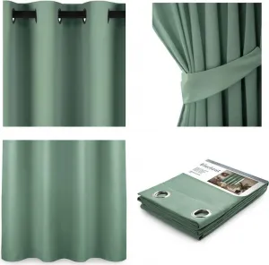 Плотная штора с люверсами для подвешивания - 140x175 см (Ш x В), цвет мятный AmeliaHome