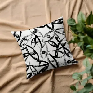 Декоративная подушка queence Черно-белая с двухсторонней печатью, размер подушки 40x40 см, с молнией Queence, Bedruckt