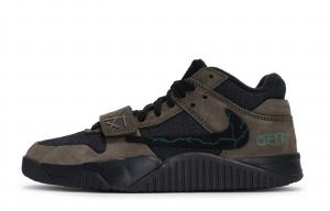 Jordan Баскетбольные кроссовки Travis Scott X Jumpman Jack унисекс с низким верхом, зеленые