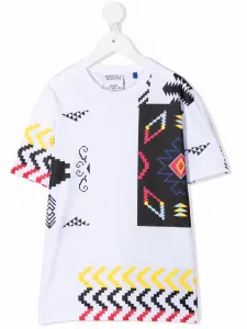 Футболка в технике пэчворк Marcelo Burlon County Of Milan Kids, белый