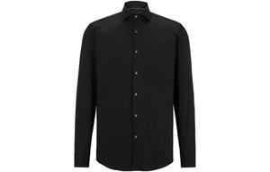 Рубашка с широким воротником на пуговицах Hugo Boss, черный