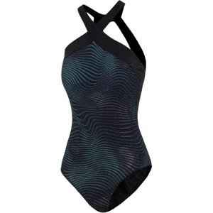 Купальник сплошной женский черно-зеленый Speedo