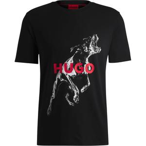 Футболка Hugo с принтом HUGO BOSS, черная