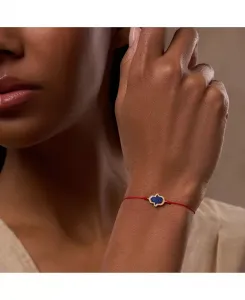 Браслет с красной нитью и хамсой из лазурита, символизирующий благодарность души Karma And Luck, red/blue