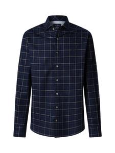 Рубашка Slim Fit на пуговицах Hackett London Tattersall, Navy