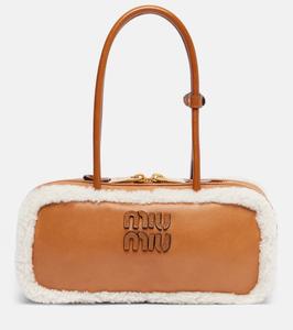 Средняя кожаная сумка Arcadie Miu Miu, Cognac+Naturale