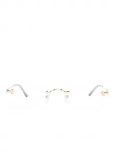 Очки в овальной оправе Cartier, желтый