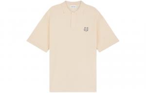 Oversized поло с лисой от Maison Kitsuné Maison Kitsune, светло-желтый